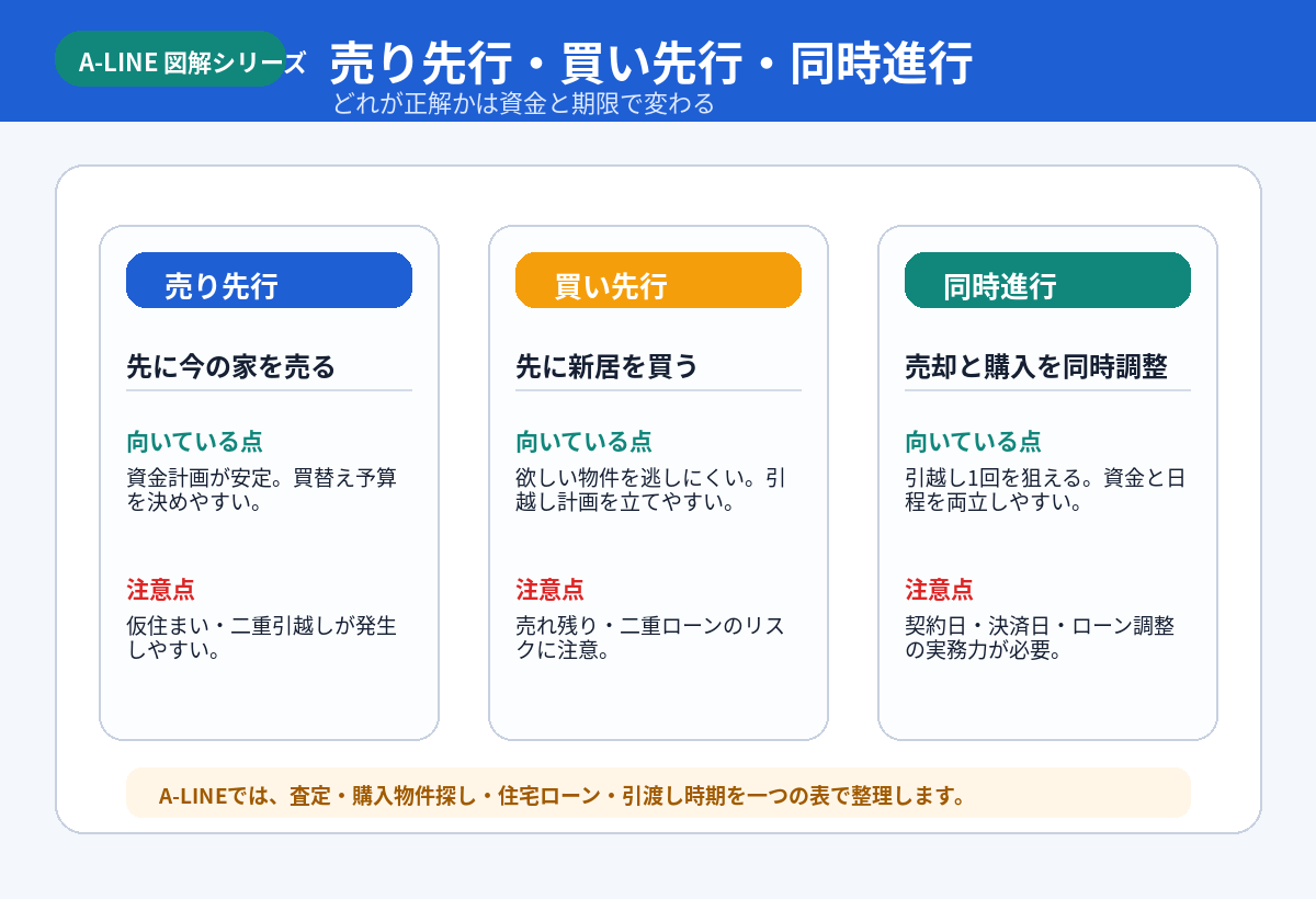 売り先行・買い先行・同時進行