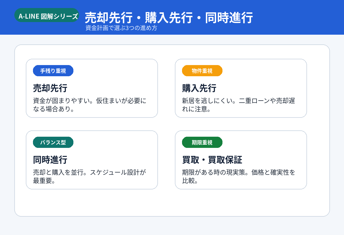 売却先行・購入先行・同時進行の違い