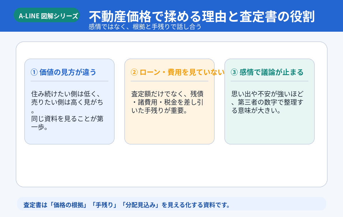 不動産価格で揉める理由と査定書の役割