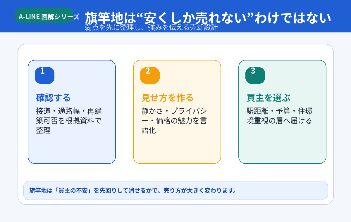 旗竿地は安くしか売れないわけではない