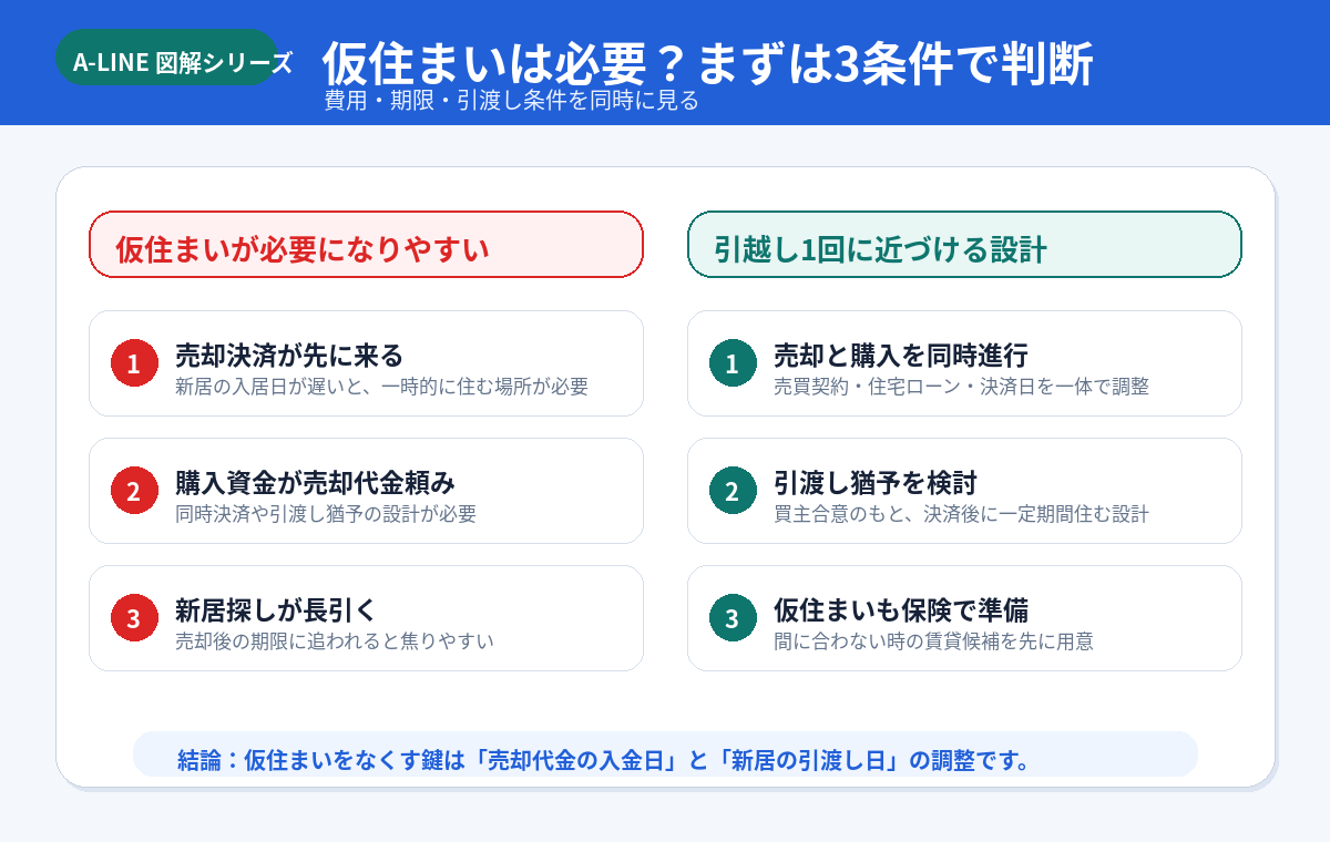 仮住まいは必要？まずは3条件で判断