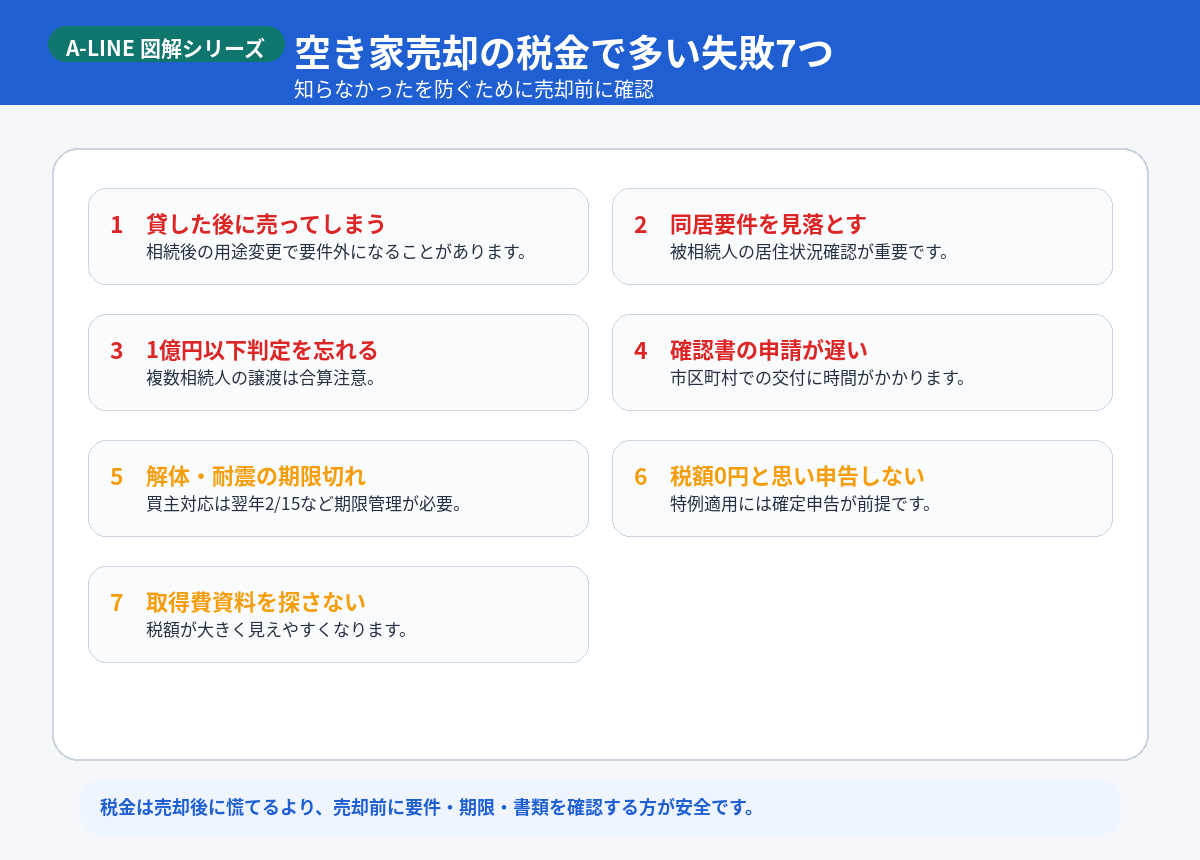 空き家売却の税金で損しない注意点7つ