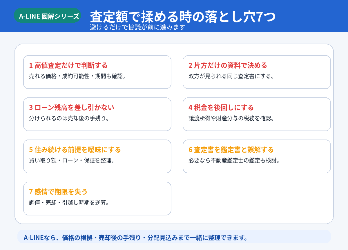 査定額で揉める時の落とし穴7つ