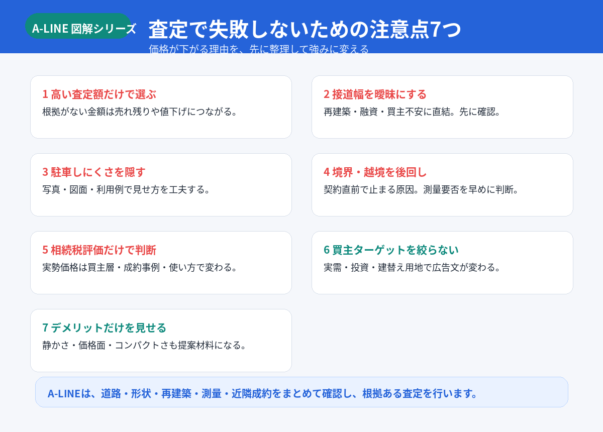 査定で失敗しないための注意点