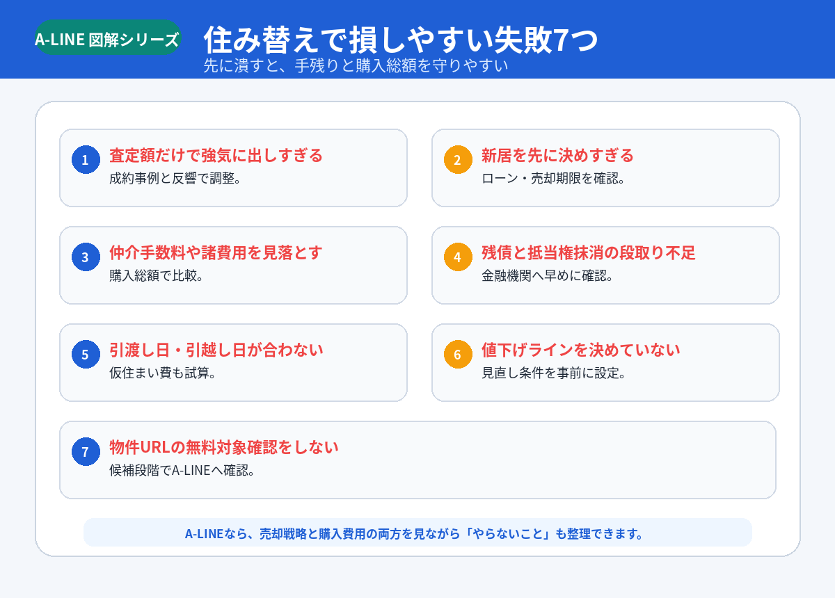 住み替えで損しやすい失敗7つ